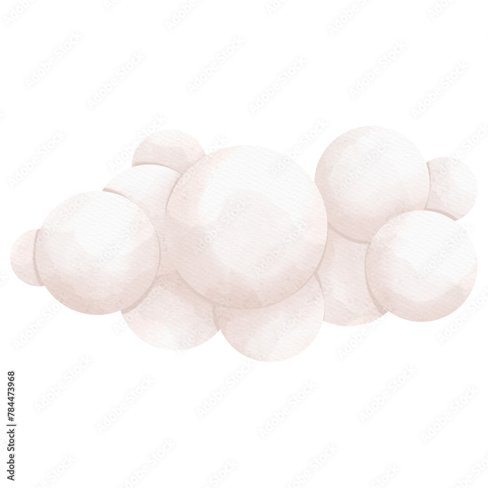 A watercolor drawing of a fluffy white cloud. A watercolor drawing of a fluffy white cloud.