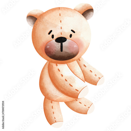 Slika na platnu A cute watercolor illustration of a teddy bear