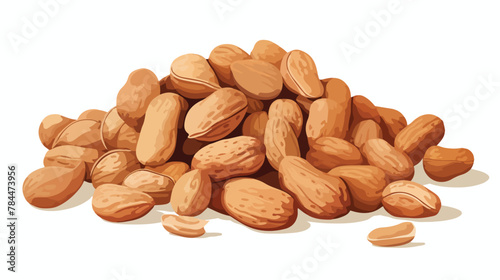 Peanuts isolated on white background 2d flat cartoon