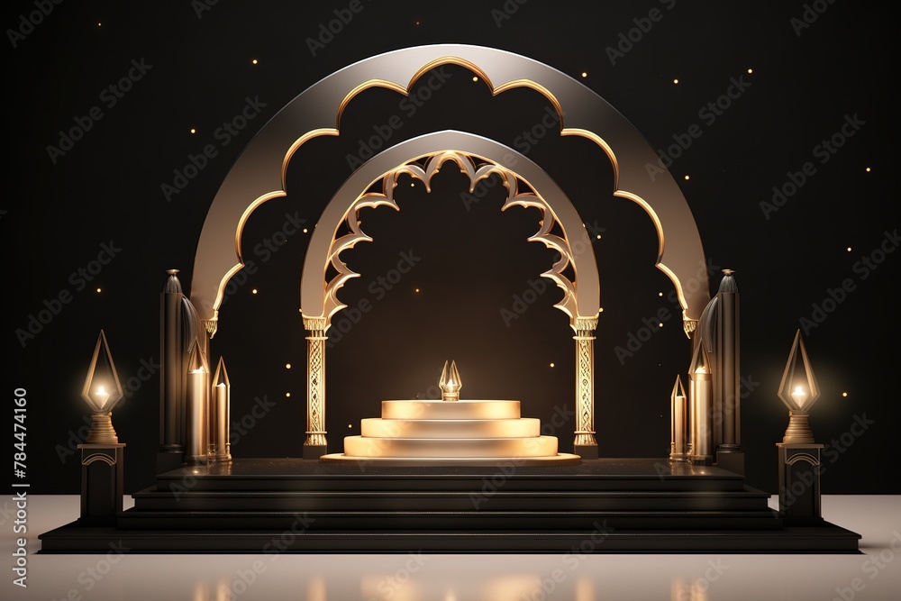Islamic arch in the night