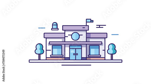 Pharmacy building line icon. Hospital clinic medica