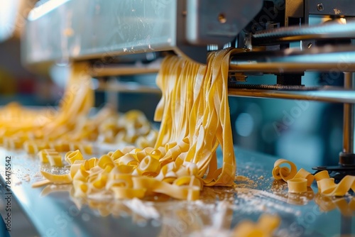 A close up of a machine making pasta.