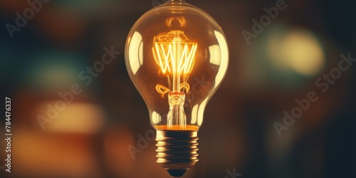 A light bulb hanging from a ceiling in a room