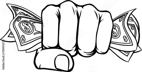 Money Fist Hand Holding Dol...