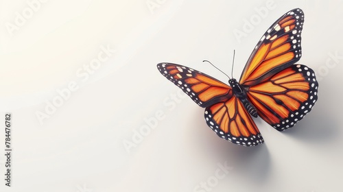 A monarch butterfly on a white background photo
