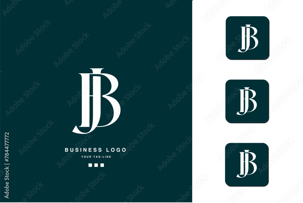 JB, BJ, J, B, Abstract Letters Logo Monogram