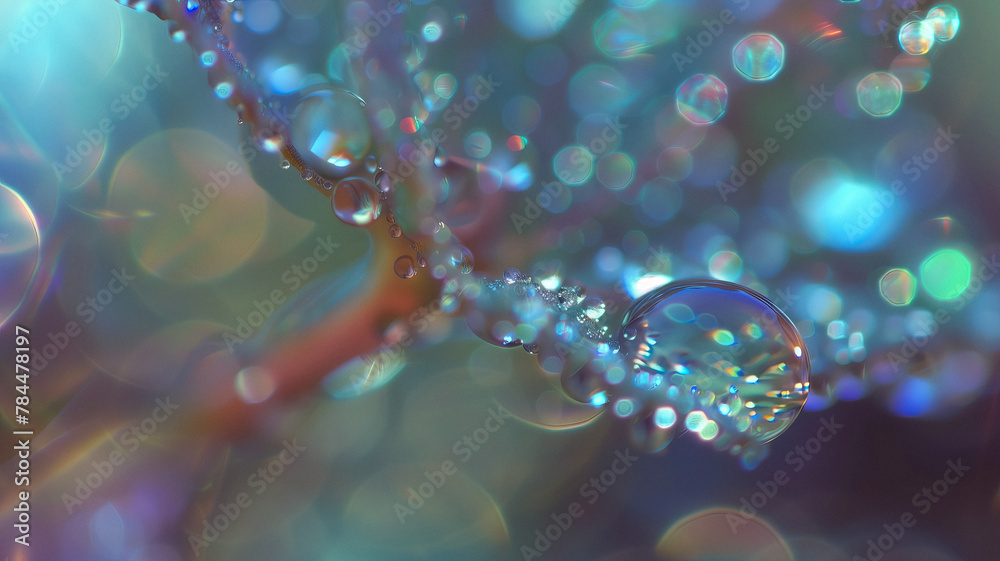 Macro photo of plants and flowers with water drops, Bokeh, infrared, neon, multicolored. Close-up. Macro photo of plants and flowers with water drops, Bokeh, infrared, neon, multicolored. Close-up.