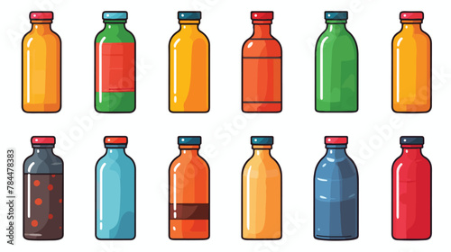 Plastic bottle icon set. Cartoon set of plastic bot