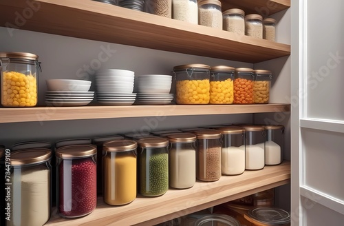 Wallpaper Mural Дизайн интерьера дома, полки и место для хранения продуктов в доме, организация кладовой Torontodigital.ca