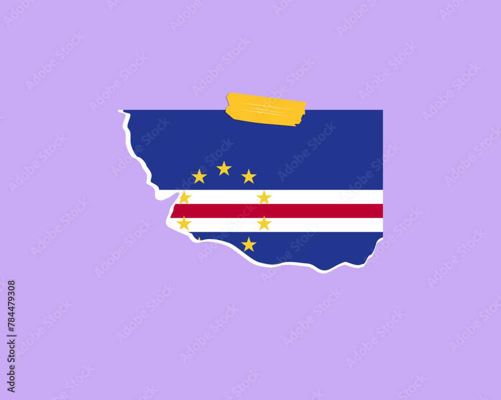 Fototapeta premium Cape Verde flag paper texture, single-piece element, vector design