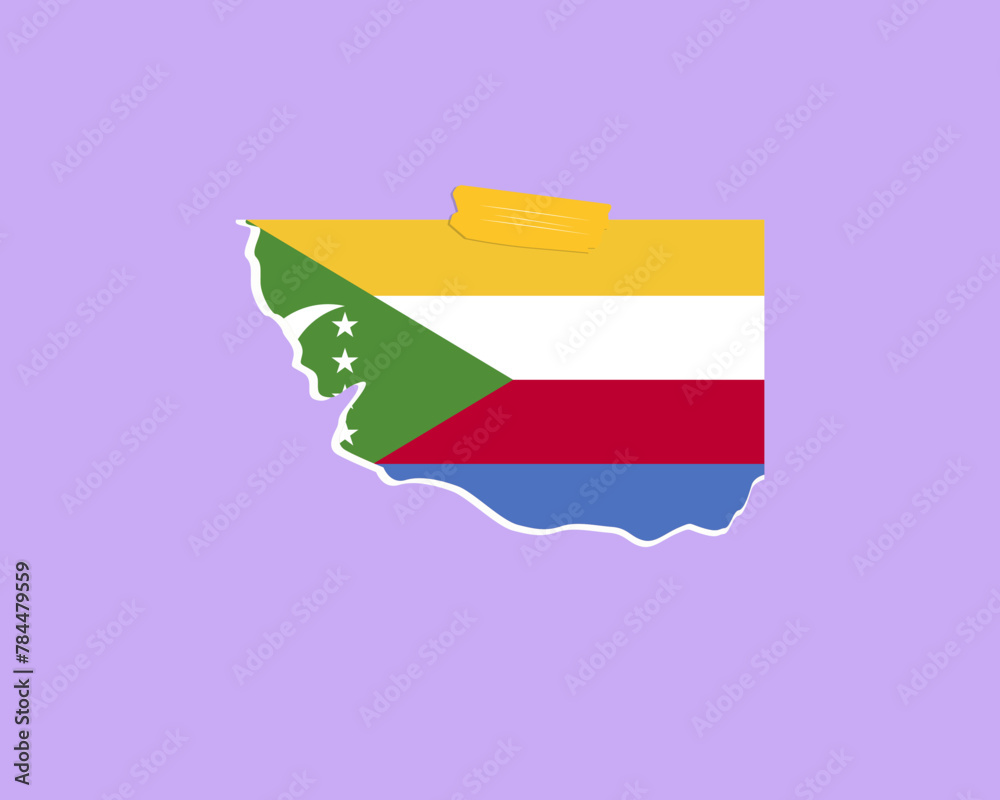 Fototapeta premium Comoros flag paper texture, single-piece element, vector design