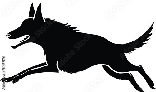  Flat design dog  silhouette illustration animal vector