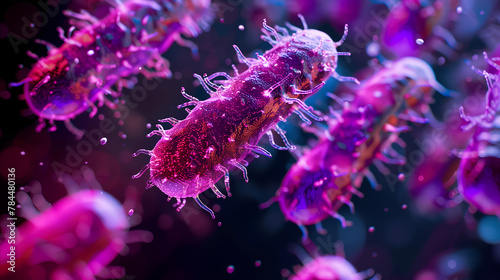 Helicobacter pylori bacterium. 3d render photo