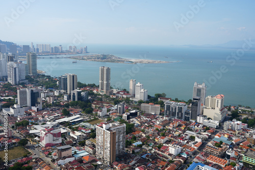 View the City of Georgetown on Penang Island in Malaysia Southeast Asia