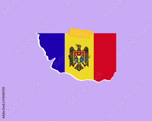 Free Download Moldova flag paper texture, single-piece element, vector design - GFXLoad