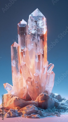 Magnificent Crystalline Formation of Mesmerizing Danburite Mineral Specimen Glimmering with Iridescent Reflections
