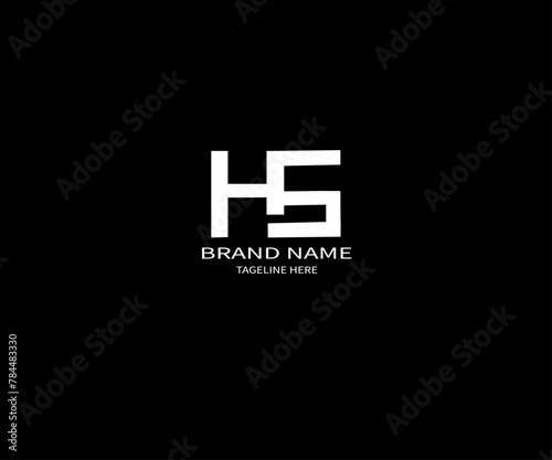 HS letter Logo design. Initials HS logo linked with circle and uppercase monogram logo. HS typography for technology, business and real estate brand logo design