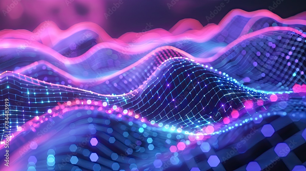 3D abstract topology mesh undulating surface 3D abstract topology mesh undulating surface