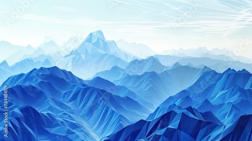 3D minimalist mountain landscape