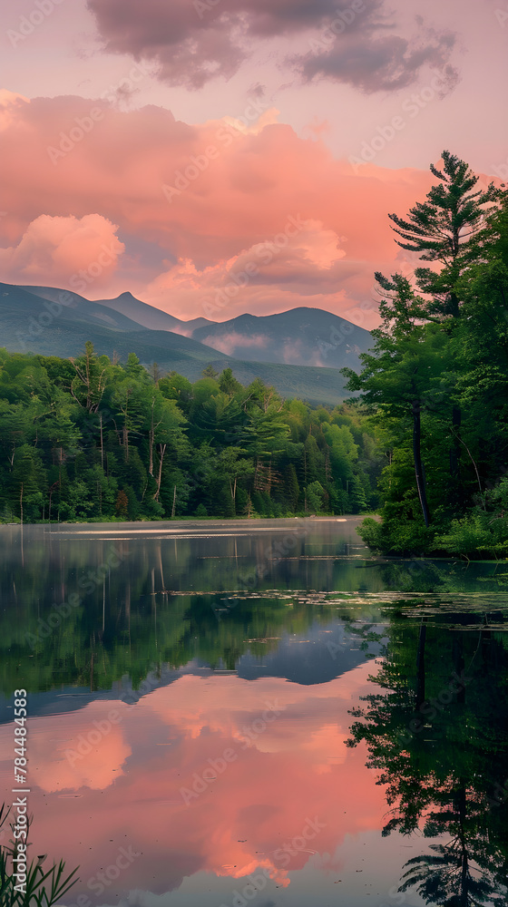 Transcendent panorama of the Majestic Natural Beauty of New Hampshire State Parks