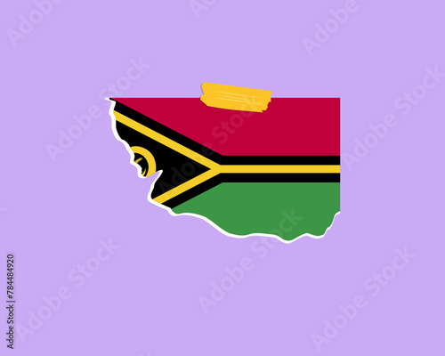 Vanuatu flag paper texture  single-piece element  vector design