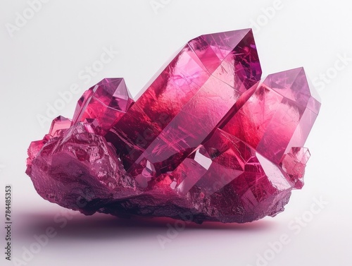Stunning Rhodolite Gemstone with Captivating Crystalline Structure and Vibrant Magenta Hues photo