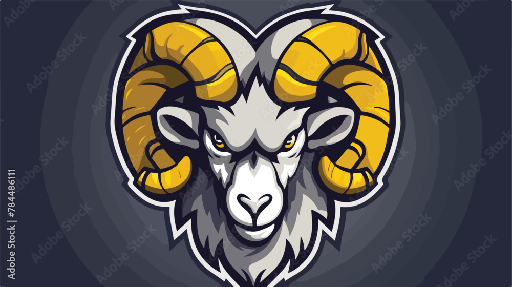 Rams esport cartoon logo mascot illustration 2d flat - obrazy, fototapety, plakaty 