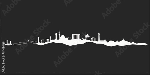 Ancient Nabataean Skyline Silhouette