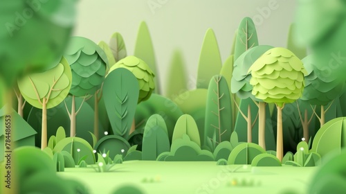 3D landscape C4D cartoon cute style background material