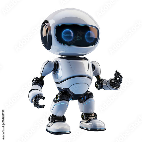 3d rendered robot chatbot assistant, Ai office humanoid robot isolated on a transparent background