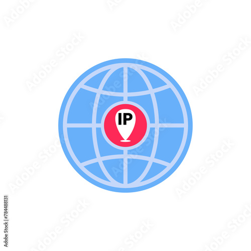 Ip address geolocation location icon graphic design
