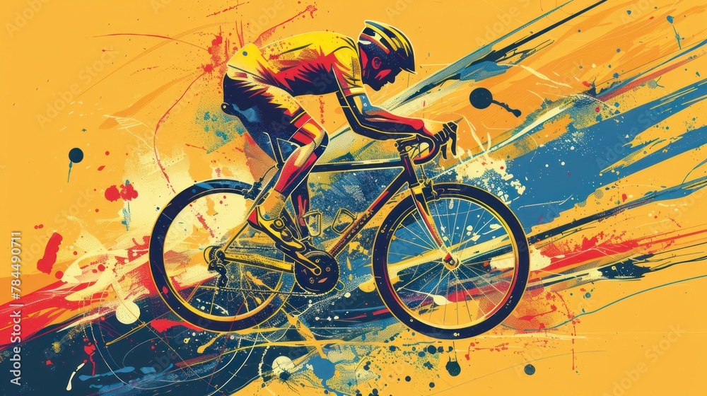 Fototapeta premium Cyclists cycling in group