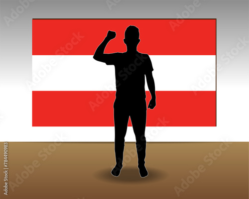 Austria flag paper texture, single-piece element, vector design