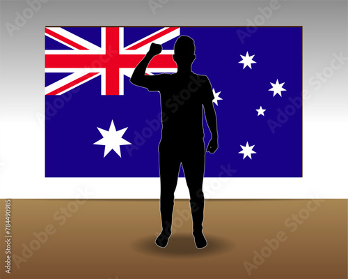 Australia flag paper texture, single-piece element, vector design