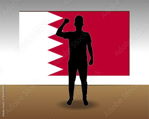Bahrain flag paper texture, single-piece element, vector design