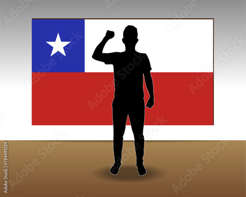 Chile flag paper texture, single-piece element, vector design