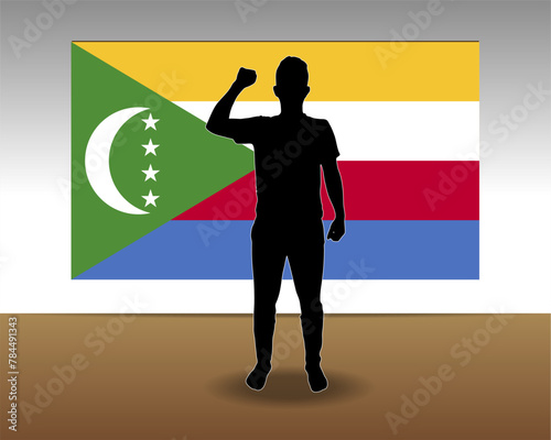 Comoros flag paper texture, single-piece element, vector design
