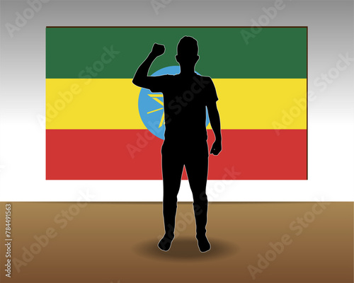 Ethiopia flag paper texture, single-piece element, vector design