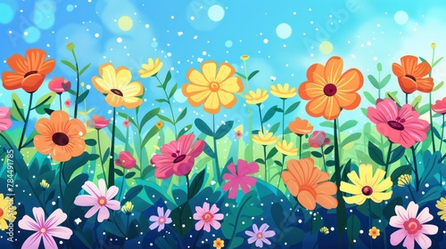 Colorful Flowers Design Template