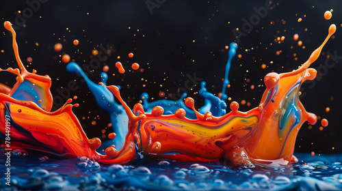 colorful water splashes