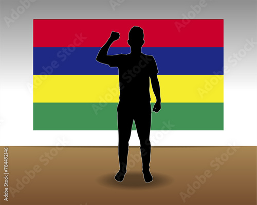 Mauritius flag paper texture, single-piece element, vector design