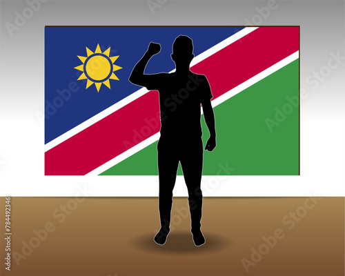 Namibia flag paper texture, single-piece element, vector design