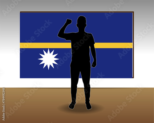 Nauru flag paper texture, single-piece element, vector design