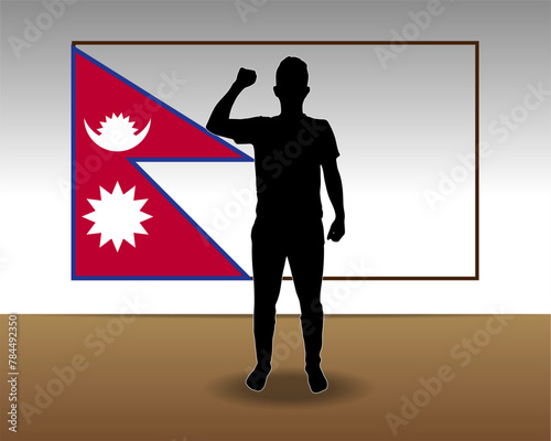 Nepal flag paper texture, single-piece element, vector design