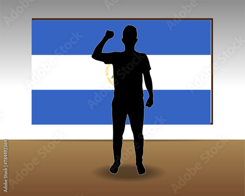 Nicaragua flag paper texture, single-piece element, vector design