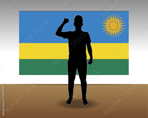 Rwanda flag paper texture, single-piece element, vector design