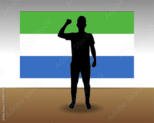 Sierra Leone flag paper texture, single-piece element, vector design