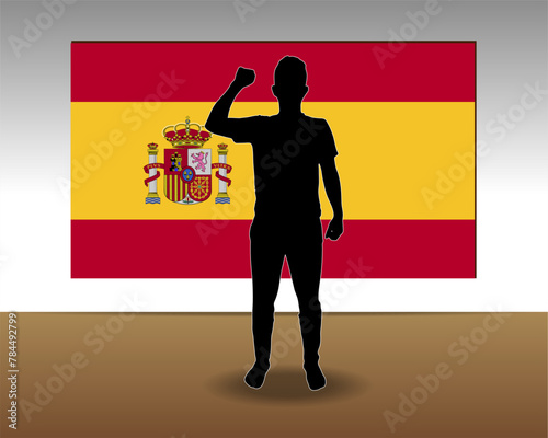 Spain flag paper texture, single-piece element, vector design