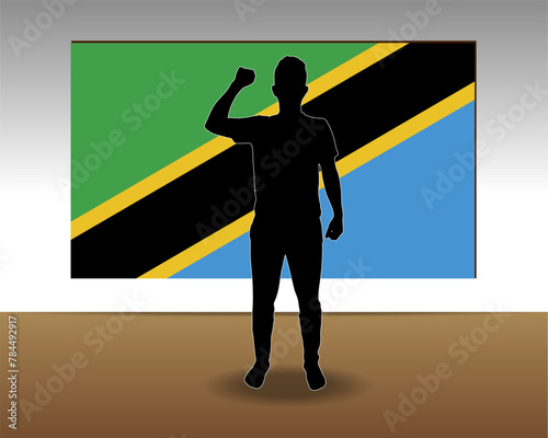 Tanzania flag paper texture, single-piece element, vector design