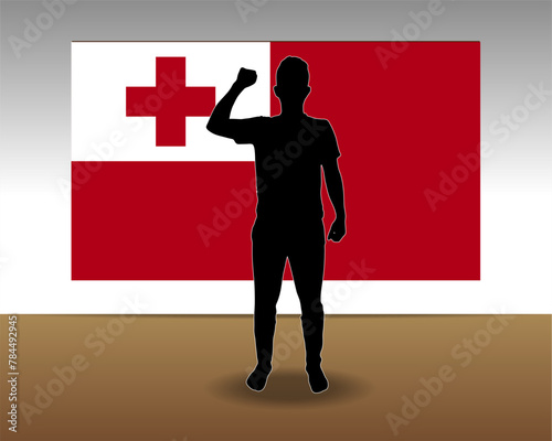 Tonga flag paper texture, single-piece element, vector design